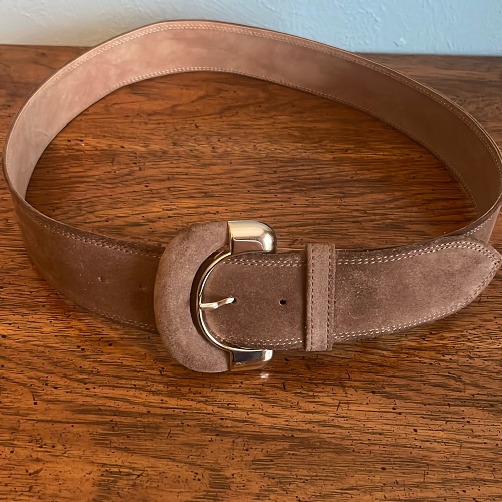 Sezane Oma belt suede taupe